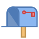 Caixa postal aberta bandeira pra baixo icon