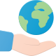 Hand Holding Globe icon