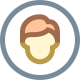 Usuário masculino tipo de pele com círculo 1 2 icon