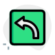 Turn left sign for traffic direction layout icon