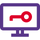 Computer system locked with a passcode heavy authentication protocol icon