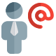 Businessman using company email address for work icon