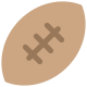 Rugby ball in oval shape for clearing the yards game icon
