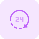 Round the clock service and communication layout icon