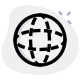 Three-dimensional round shape figure with hidden lines icon