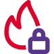 Firewall security with device locking and unlocking facilty icon