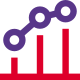 Dotted line chart with x y plot scattered icon