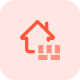 Modern Smart home with Firewall security isolated on a white background icon