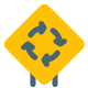 Roundabout of an inner intersection traffic sign board icon