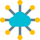 Cloud server multiple connection from all directions and nodes icon