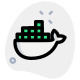 Docker a set of coupled software as a service icon