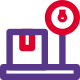 Weight with manual measuring needle gauge scale icon