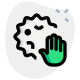 Avoid touching the virus from bare hand icon