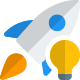 New innovative ideas with rocket speed layout icon