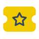 Bilhete com estrela icon