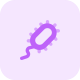 Bacteria with a tail worm isolated on a white background icon