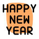 Happy new year text message for sharing icon