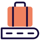 Claiming a lost baggage from a conveyor belt system icon
