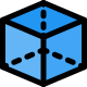 Geometrical shape of third dimension cube vertices icon