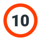 señal de velocidad de 10 mph icon