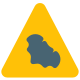 Triangular shape animal trespassing with the bat logotype icon