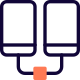 Multiple cell phone connected to each other for cloning icon
