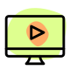 Play web video online on desktop computer icon