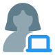 Online user using a laptop for work and coding icon