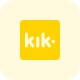 外部 kik 即时通讯徽标来自加拿大公司 kik 互动徽标 tritone tal revivo icon