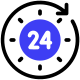 24 Hours Sign icon