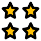 Four star rating for excellent performance in a specific role icon