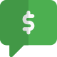 Instant online money transfer over messaging service icon