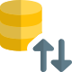 Server file transfer uplink and downloadlink arrows isolated on a white background icon