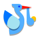 Flying Stork With Bundle icon