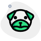 Sad pug dog frowning pictorial representation chat emoticon icon