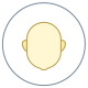 Пользователь в кружке тип кожи 1 и 2 icon