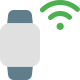 Smartwatch connected to wifi connection isolated on white backgsquare icon