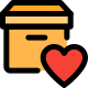 Favorite shipping address with the heart logotype icon