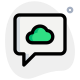 Customer support of cloud storage provider with chat bubble icon