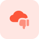 Bad sector in cloud network with thumbs down feedback icon