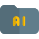 Folder of programming of artificial intelligence isolated on a white background icon