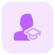 Man user with graduation cap isolation on white background icon