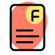 F grade to a exam result certificate icon