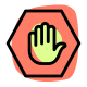 Hand gesture for stop or blocked layout icon