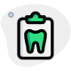 Dental check list clipboard isolated on a white background icon