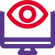 Eye safe vision of a desktop monitor with anti glare display icon