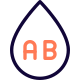 Universal blood type acceptor AB Rh layout icon