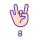 Digit Eight in ASL icon