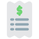 Billing of a restaurant expenses paid in cash icon