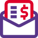 Mail invoice for digital payment receipt amount icon